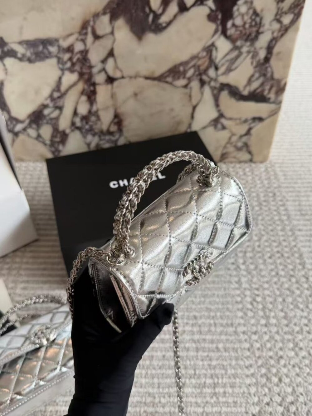 Chanel Brand-New Silver Phone Bag👜 - Picture 1 of 6